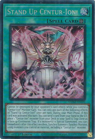 Stand Up Centur-Ion! (CR) [VASM-EN020] Collector's Rare - Card Brawlers | Quebec | Canada | Yu-Gi-Oh!