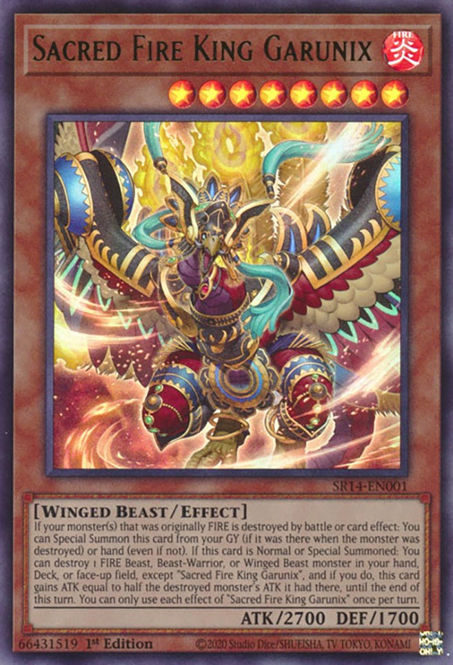 Sacred Fire King Garunix [SR14-EN001] Ultra Rare - Card Brawlers | Quebec | Canada | Yu-Gi-Oh!