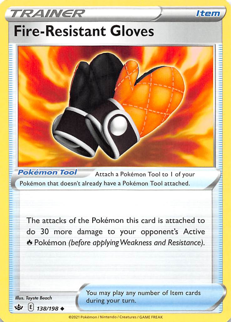 Fire-Resistant Gloves (138/198) [Sword & Shield: Chilling Reign] - Card Brawlers | Quebec | Canada | Yu-Gi-Oh!