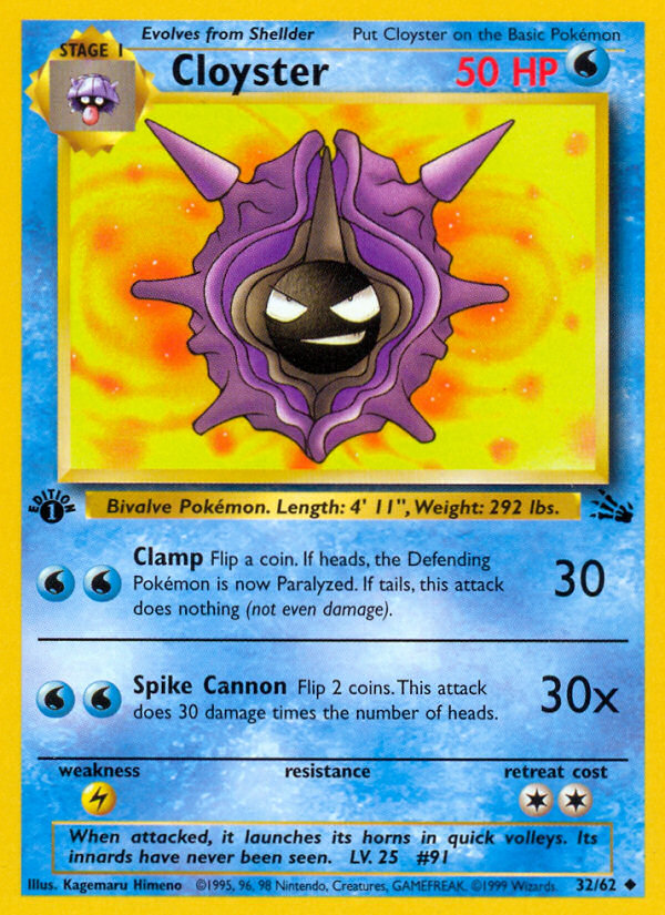Cloyster (32/62) [Fossil 1st Edition] - Card Brawlers | Quebec | Canada | Yu-Gi-Oh!