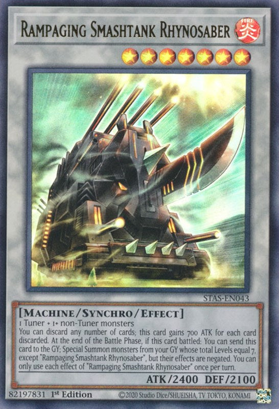 Rampaging Smashtank Rhynosaber [STAS-EN043] Ultra Rare - Card Brawlers | Quebec | Canada | Yu-Gi-Oh!