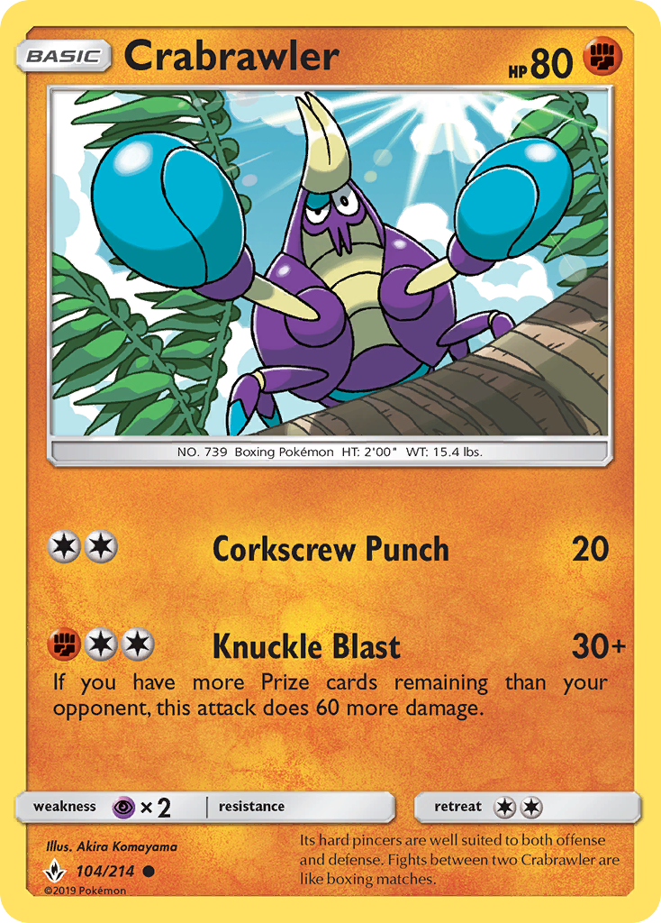 Crabrawler (104/214) [Sun & Moon: Unbroken Bonds] - Card Brawlers | Quebec | Canada | Yu-Gi-Oh!