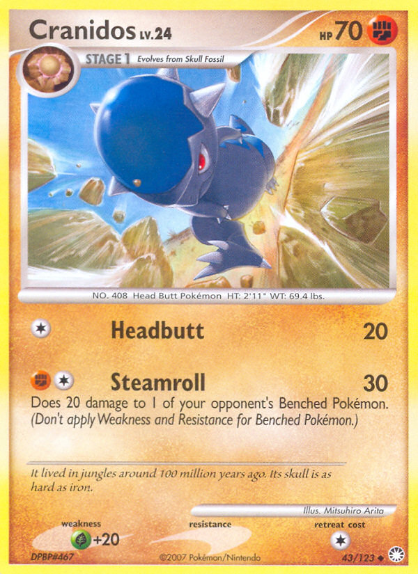 Cranidos (43/123) [Diamond & Pearl: Mysterious Treasures] - Card Brawlers | Quebec | Canada | Yu-Gi-Oh!