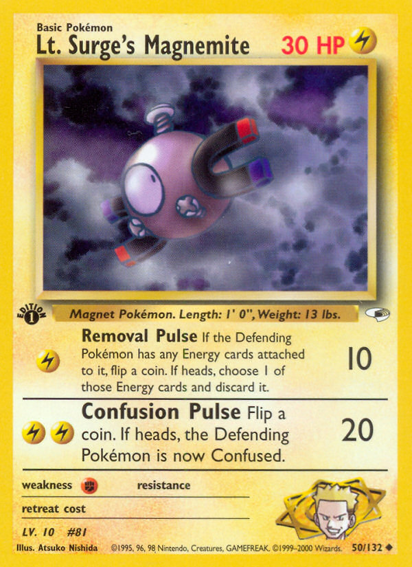 Lt. Surge's Magnemite (50/132) [Gym Heroes 1st Edition] - Card Brawlers | Quebec | Canada | Yu-Gi-Oh!
