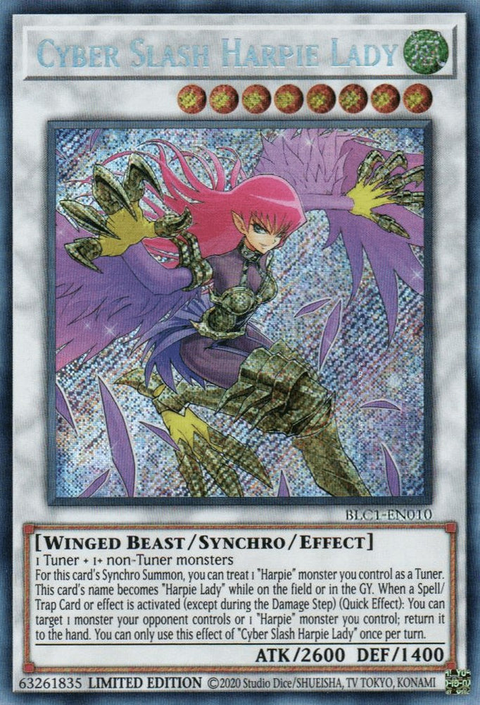 Cyber Slash Harpie Lady [BLC1-EN010] Secret Rare - Card Brawlers | Quebec | Canada | Yu-Gi-Oh!