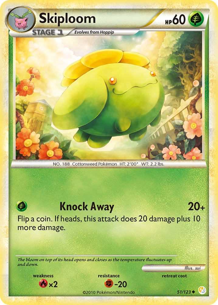 Skiploom (51/123) [HeartGold & SoulSilver: Base Set] - Card Brawlers | Quebec | Canada | Yu-Gi-Oh!