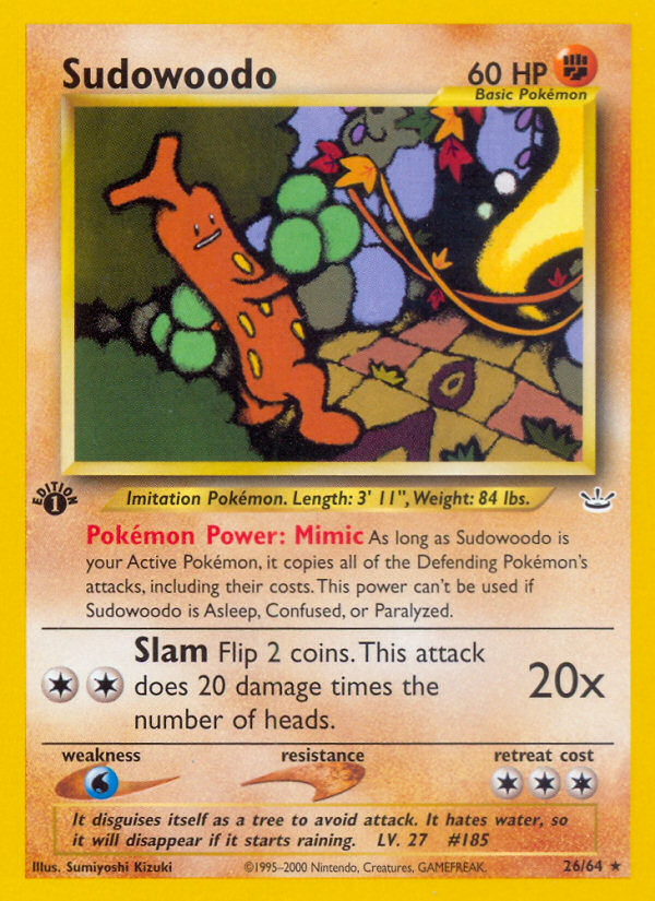 Sudowoodo (26/64) [Neo Revelation 1st Edition] - Card Brawlers | Quebec | Canada | Yu-Gi-Oh!