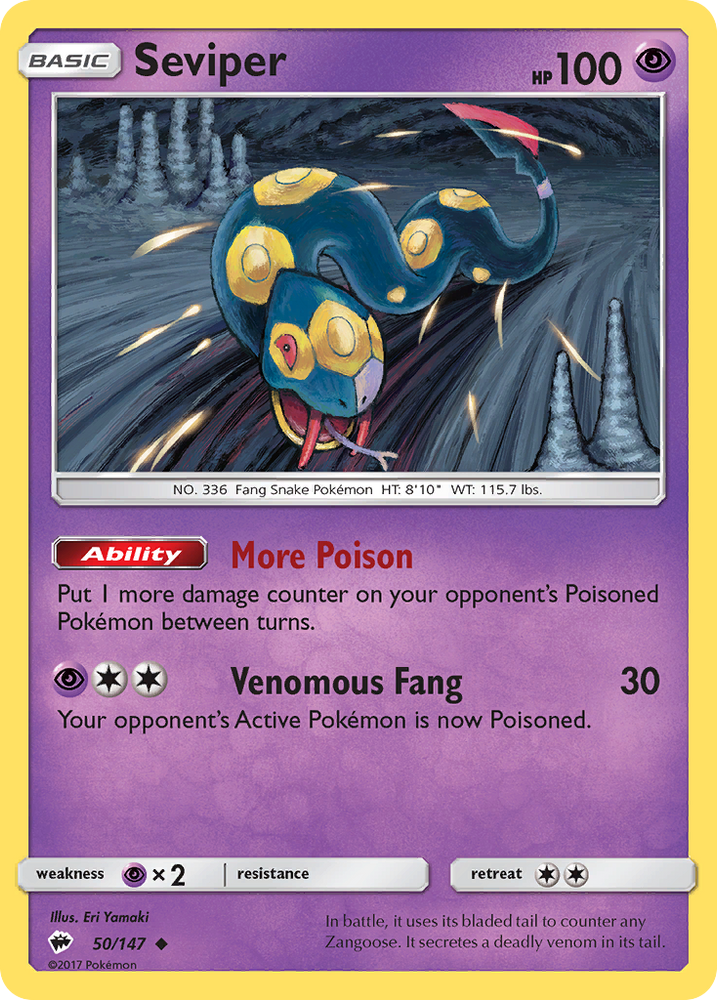 Seviper (50/147) [Sun & Moon: Burning Shadows] - Card Brawlers | Quebec | Canada | Yu-Gi-Oh!