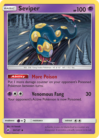 Seviper (50/147) [Sun & Moon: Burning Shadows] - Card Brawlers | Quebec | Canada | Yu-Gi-Oh!