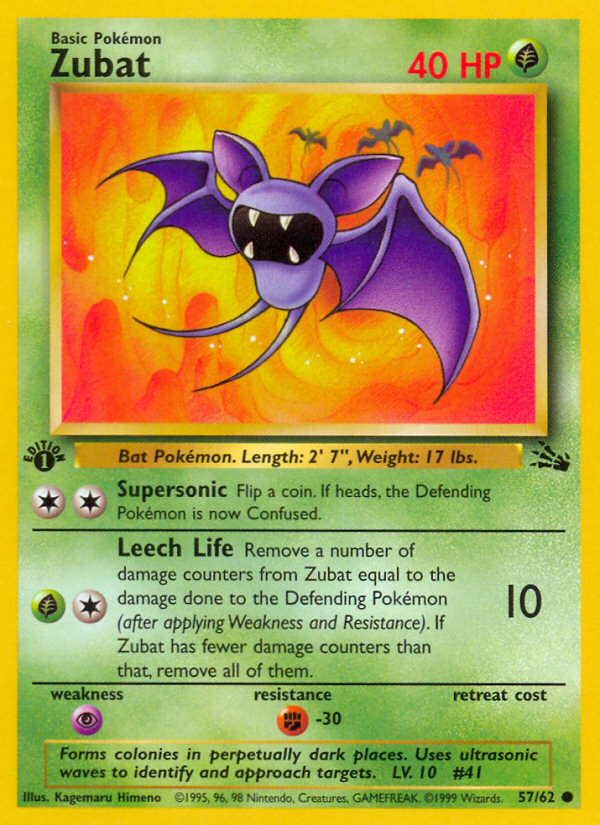 Zubat (57/62) [Fossil 1st Edition] - Card Brawlers | Quebec | Canada | Yu-Gi-Oh!