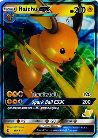 Raichu GX (20/68) (Pikachu Stamp #60) [Battle Academy 2020] - Card Brawlers | Quebec | Canada | Yu-Gi-Oh!
