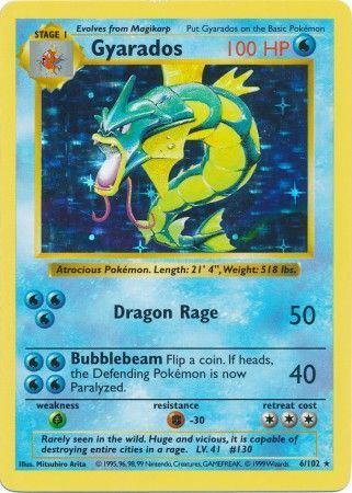 Gyarados (6/102) [Base Set Shadowless Unlimited] - Card Brawlers | Quebec | Canada | Yu-Gi-Oh!