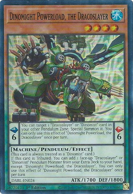 Dinomight Powerload, the Dracoslayer [DABL-EN024] Super Rare - Card Brawlers | Quebec | Canada | Yu-Gi-Oh!