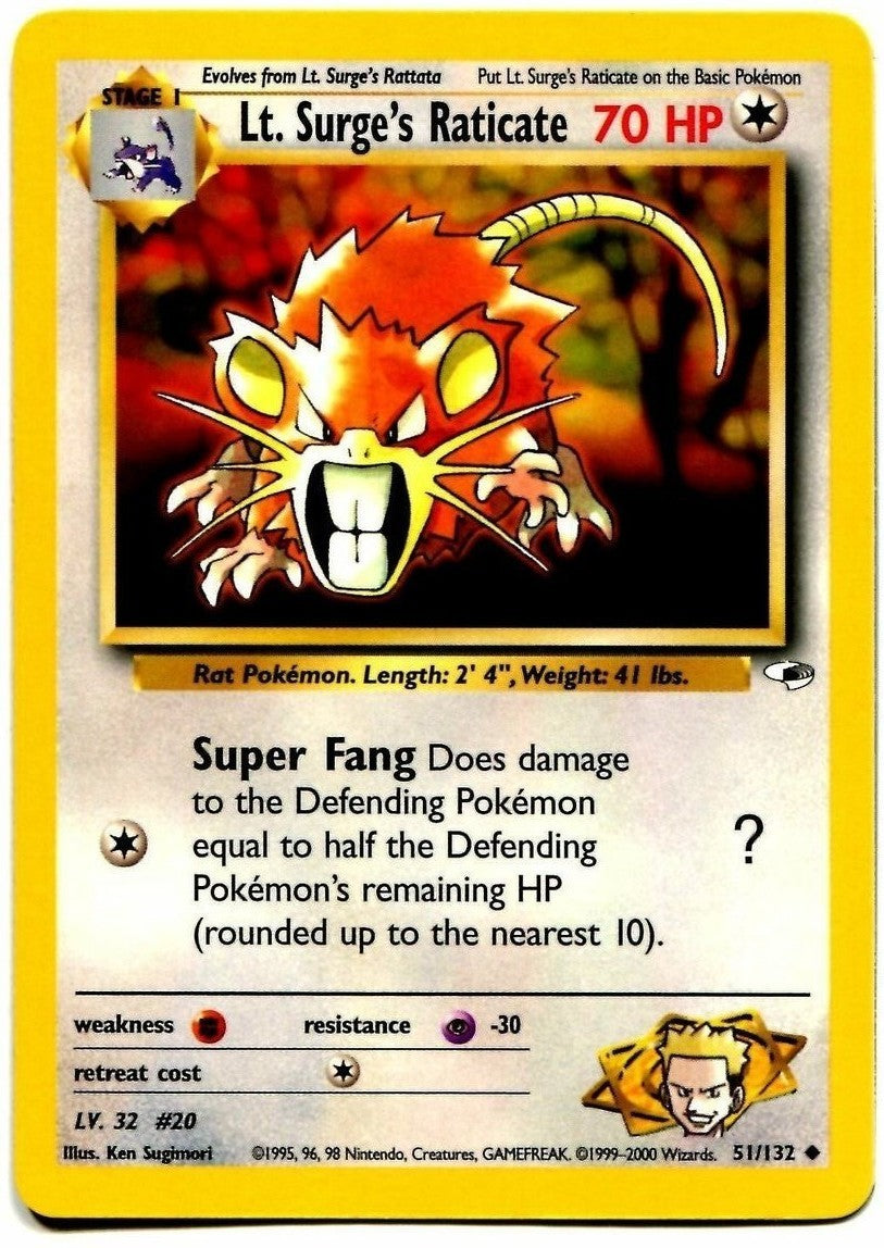 Lt. Surge's Raticate (51/132) [Gym Heroes Unlimited] - Card Brawlers | Quebec | Canada | Yu-Gi-Oh!