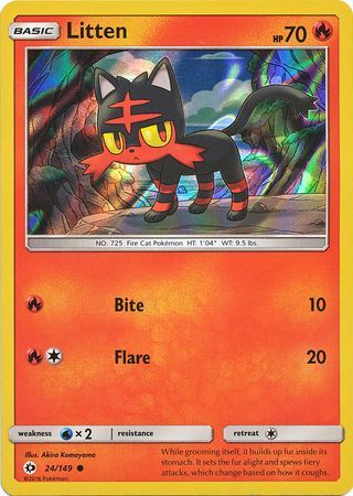 Litten (24/149) (Water Web Holo) [Sun & Moon: Base Set] - Card Brawlers | Quebec | Canada | Yu-Gi-Oh!