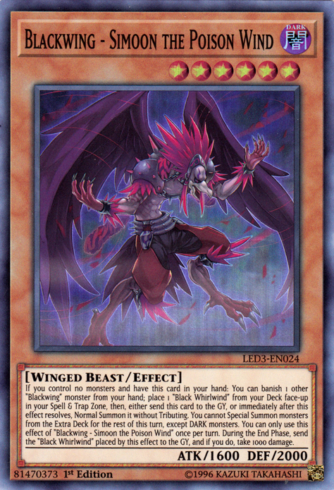 Blackwing - Simoon the Poison Wind [LED3-EN024] Super Rare - Card Brawlers | Quebec | Canada | Yu-Gi-Oh!