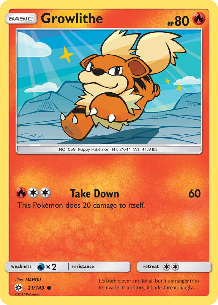 Growlithe (21/149) [Sun & Moon: Base Set] - Card Brawlers | Quebec | Canada | Yu-Gi-Oh!
