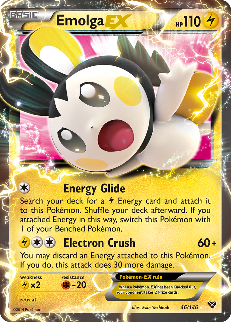 Emolga EX (46/146) [XY: Base Set] - Card Brawlers | Quebec | Canada | Yu-Gi-Oh!