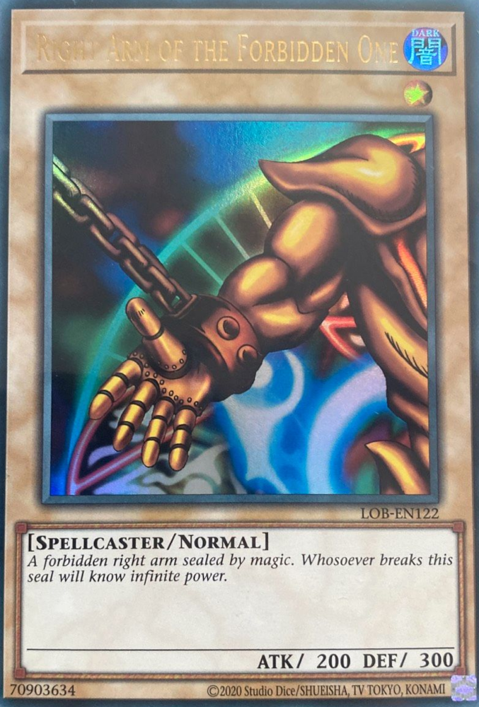 Right Arm of the Forbidden One (25th Anniversary) [LOB-EN122] Ultra Rare - Card Brawlers | Quebec | Canada | Yu-Gi-Oh!