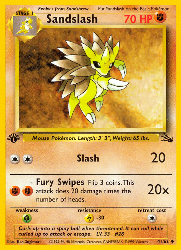 Sandslash (41/62) [Fossil 1st Edition] - Card Brawlers | Quebec | Canada | Yu-Gi-Oh!