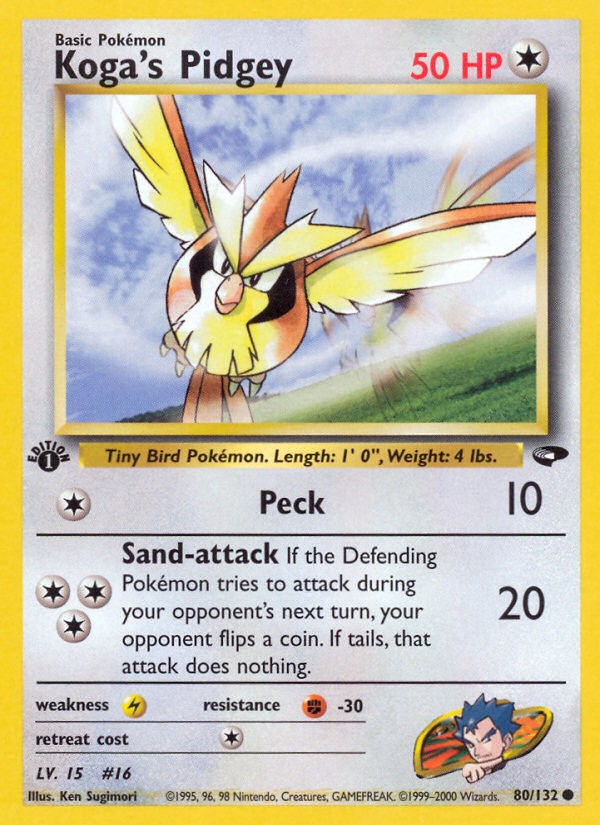 Koga's Pidgey (80/132) [Gym Challenge 1st Edition] - Card Brawlers | Quebec | Canada | Yu-Gi-Oh!