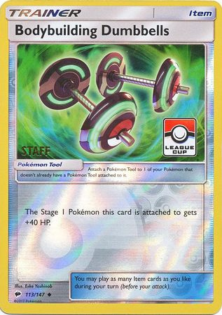 Bodybuilding Dumbbells (113/147) (League Promo Staff) [Sun & Moon: Burning Shadows] - Card Brawlers | Quebec | Canada | Yu-Gi-Oh!
