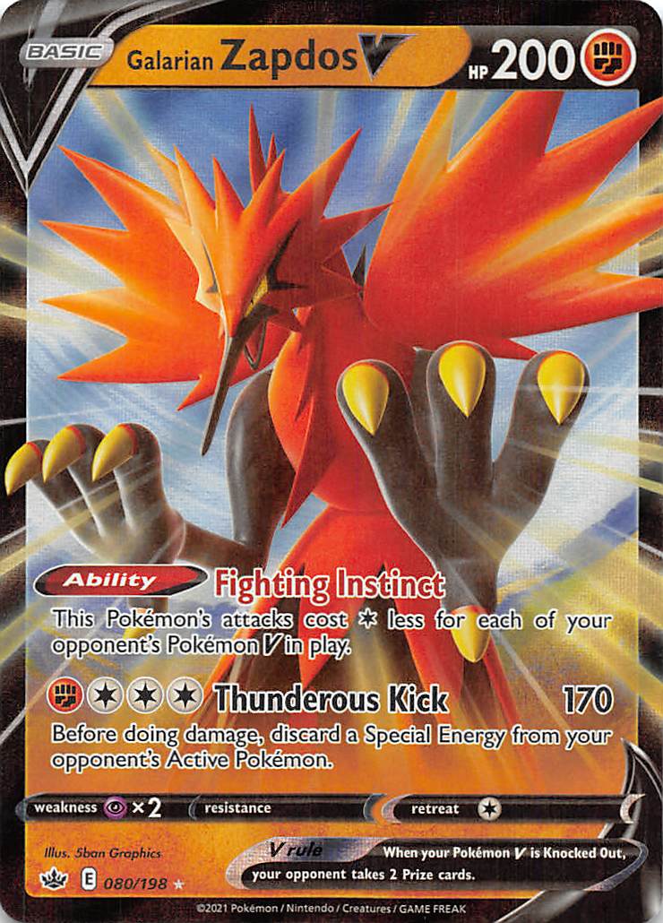 Galarian Zapdos V (080/198) [Sword & Shield: Chilling Reign] - Card Brawlers | Quebec | Canada | Yu-Gi-Oh!