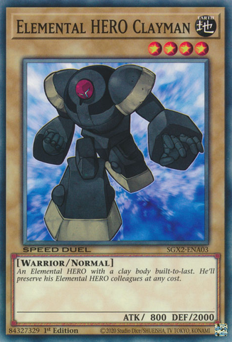 Elemental HERO Clayman [SGX2-ENA03] Common - Card Brawlers | Quebec | Canada | Yu-Gi-Oh!