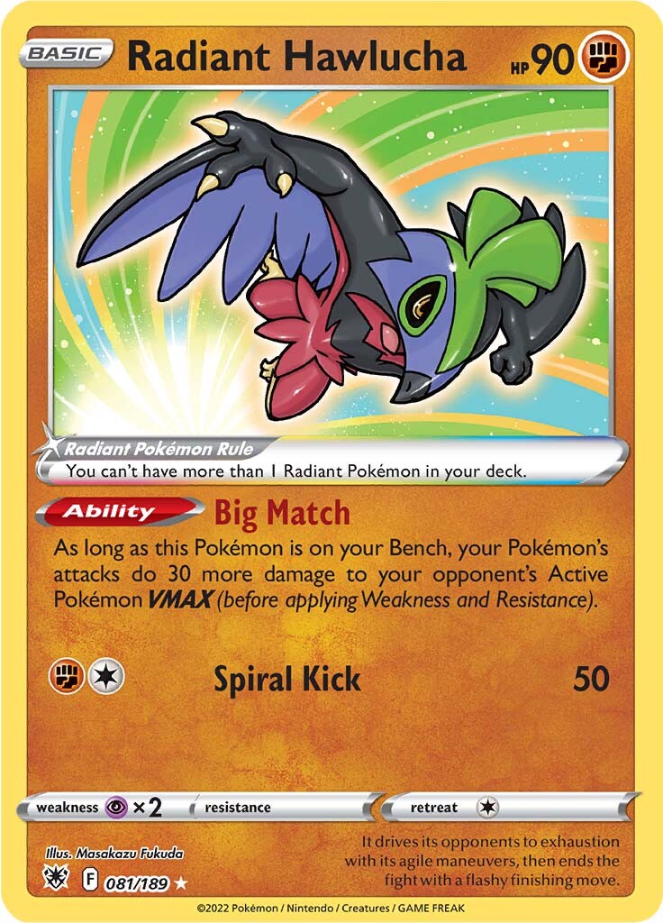 Radiant Hawlucha (081/189) [Sword & Shield: Astral Radiance] - Card Brawlers | Quebec | Canada | Yu-Gi-Oh!
