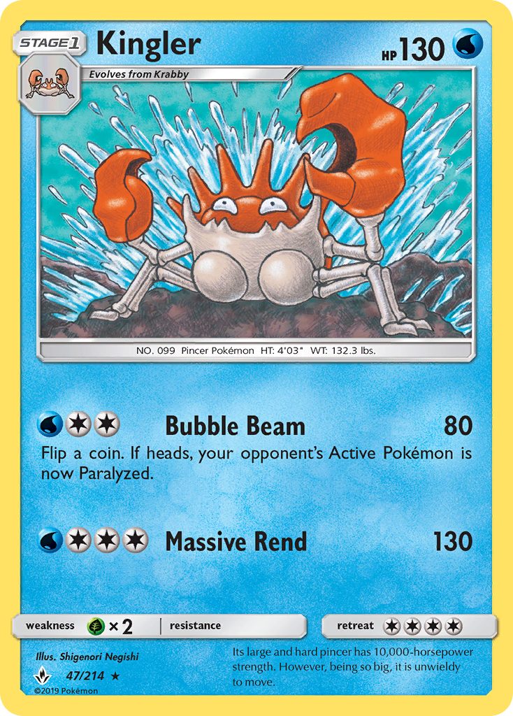 Kingler (47/214) [Sun & Moon: Unbroken Bonds] - Card Brawlers | Quebec | Canada | Yu-Gi-Oh!
