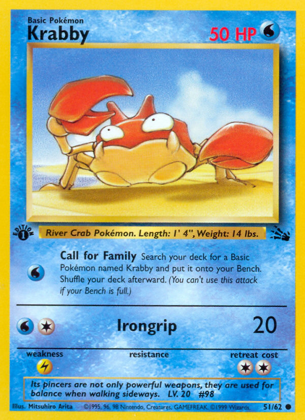 Krabby (51/62) [Fossil 1st Edition] - Card Brawlers | Quebec | Canada | Yu-Gi-Oh!
