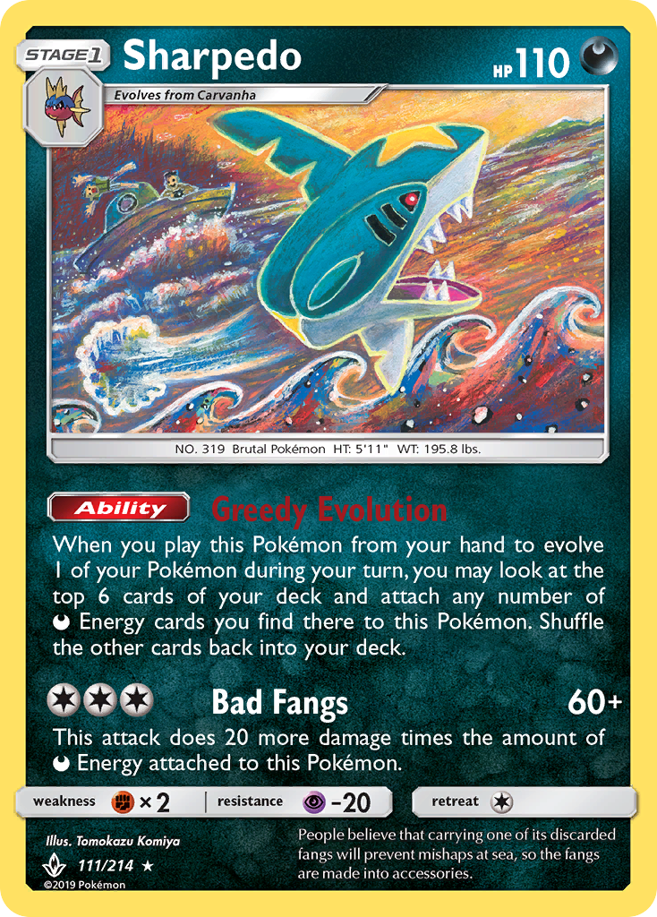 Sharpedo (111/214) [Sun & Moon: Unbroken Bonds] - Card Brawlers | Quebec | Canada | Yu-Gi-Oh!