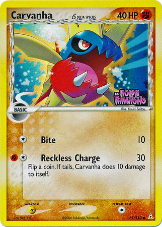 Carvanha (61/110) (Delta Species) (Stamped) [EX: Holon Phantoms] - Card Brawlers | Quebec | Canada | Yu-Gi-Oh!