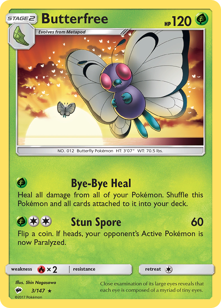 Butterfree (3/147) [Sun & Moon: Burning Shadows] - Card Brawlers | Quebec | Canada | Yu-Gi-Oh!