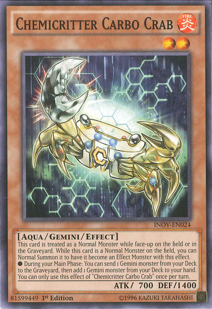 Chemicritter Carbo Crab [INOV-EN024] Common - Card Brawlers | Quebec | Canada | Yu-Gi-Oh!
