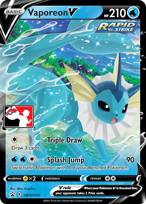 Vaporeon V (SWSH150) [Prize Pack Series One] - Card Brawlers | Quebec | Canada | Yu-Gi-Oh!