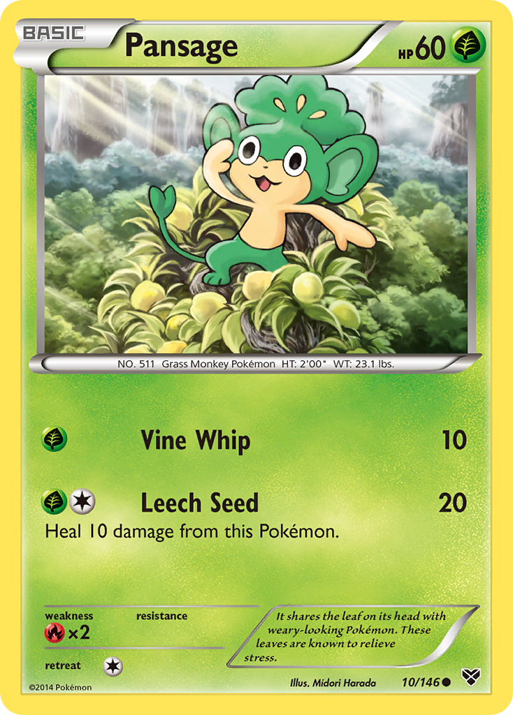 Pansage (10/146) [XY: Base Set] - Card Brawlers | Quebec | Canada | Yu-Gi-Oh!