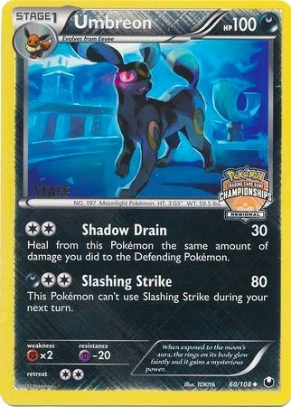 Umbreon (60/108) (Regional Championship Promo Staff) [Black & White: Dark Explorers] - Card Brawlers | Quebec | Canada | Yu-Gi-Oh!