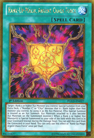 Rank-Up-Magic Argent Chaos Force [PGLD-EN027] Gold Secret Rare - Card Brawlers | Quebec | Canada | Yu-Gi-Oh!