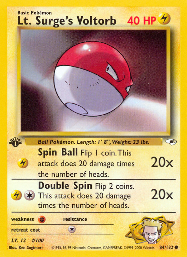 Lt. Surge's Voltorb (84/132) [Gym Heroes 1st Edition] - Card Brawlers | Quebec | Canada | Yu-Gi-Oh!