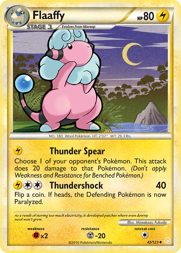 Flaaffy (42/123) [HeartGold & SoulSilver: Base Set] - Card Brawlers | Quebec | Canada | Yu-Gi-Oh!