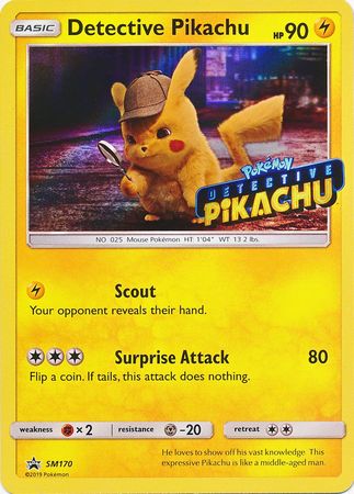 Detective Pikachu (SM170) (Detective Pikachu Stamped) [Sun & Moon: Black Star Promos] - Card Brawlers | Quebec | Canada | Yu-Gi-Oh!