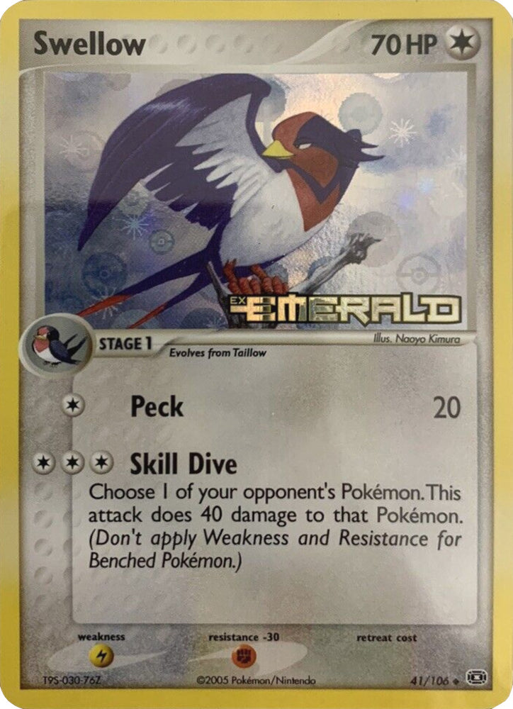 Swellow (41/106) (Stamped) [EX: Emerald] - Card Brawlers | Quebec | Canada | Yu-Gi-Oh!