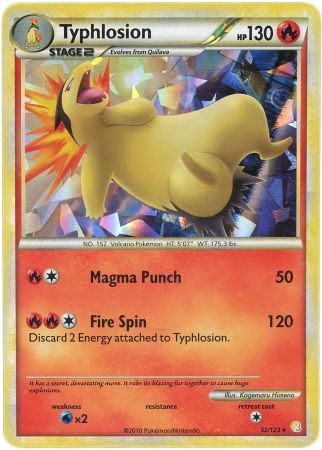Typhlosion (32/123) (Cracked Ice Holo) [HeartGold & SoulSilver: Base Set] - Card Brawlers | Quebec | Canada | Yu-Gi-Oh!