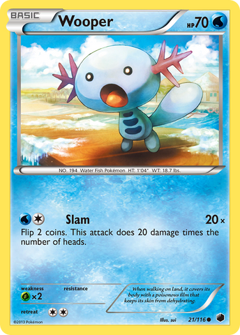 Wooper (21/116) [Black & White: Plasma Freeze] - Card Brawlers | Quebec | Canada | Yu-Gi-Oh!