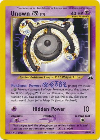 Unown [M] (49/75) [Neo Discovery Unlimited] - Card Brawlers | Quebec | Canada | Yu-Gi-Oh!