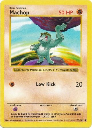 Machop (52/102) [Base Set Shadowless Unlimited] - Card Brawlers | Quebec | Canada | Yu-Gi-Oh!