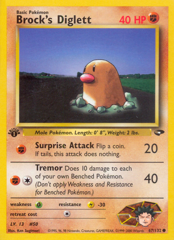 Brock's Diglett (67/132) [Gym Challenge 1st Edition] - Card Brawlers | Quebec | Canada | Yu-Gi-Oh!
