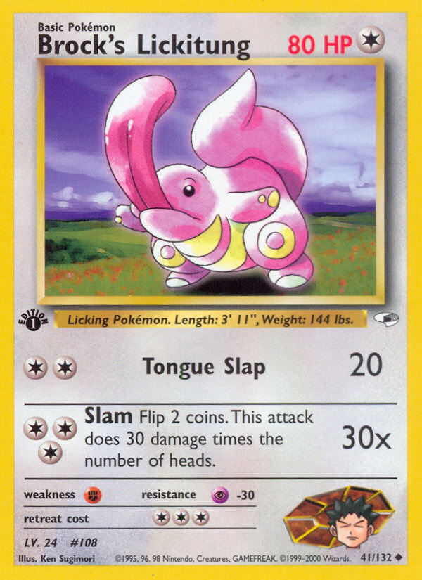 Brock's Lickitung (41/132) [Gym Heroes 1st Edition] - Card Brawlers | Quebec | Canada | Yu-Gi-Oh!