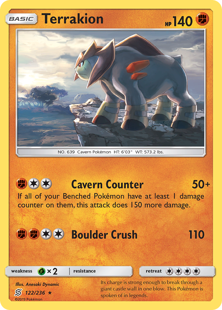 Terrakion (122/236) [Sun & Moon: Unified Minds] - Card Brawlers | Quebec | Canada | Yu-Gi-Oh!
